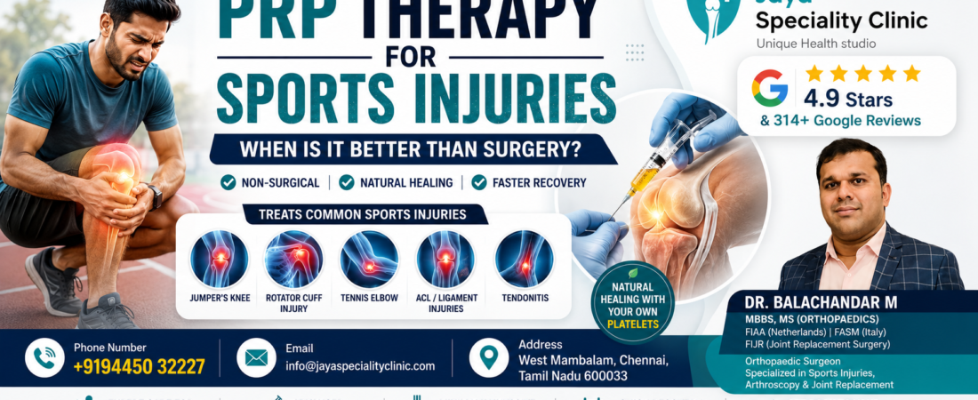 PRP Therapy for Sports Injuries In Chennai: Does It Really Work?