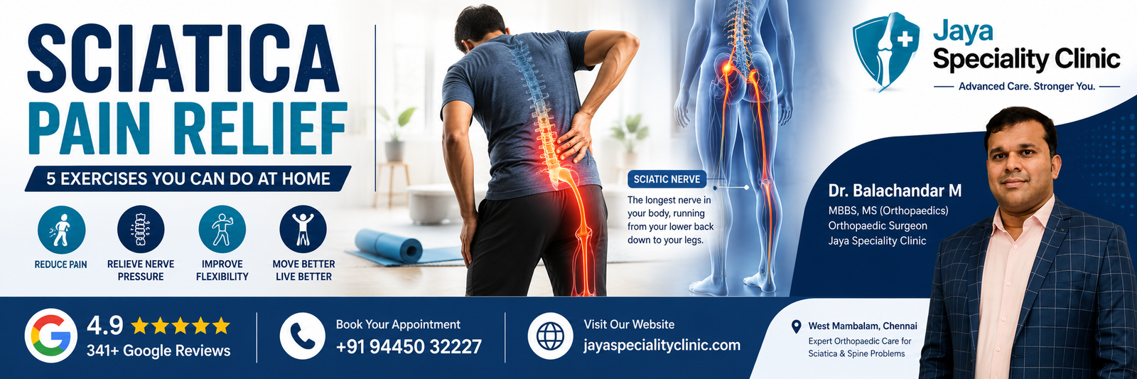 Sciatica Pain Relief: 5 Exercises You Can Do at Home (Chennai Guide)